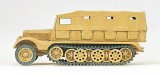 WWII German Halftrack vehicle 3 ton Sdkfz 11 with closed tarpauline kit